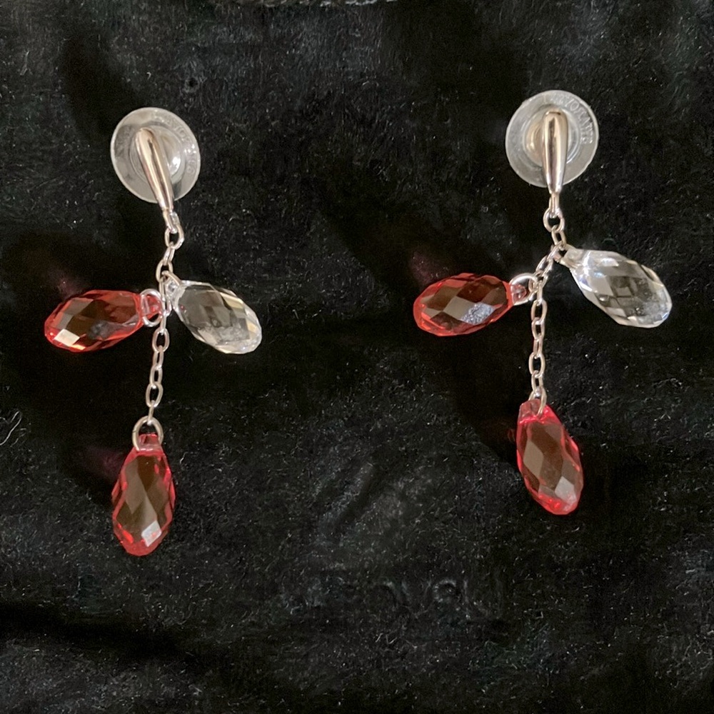 🩷Swarovski “Lagoon” Indian Pink Pierced Earrings🩷 - Picture 4 of 4